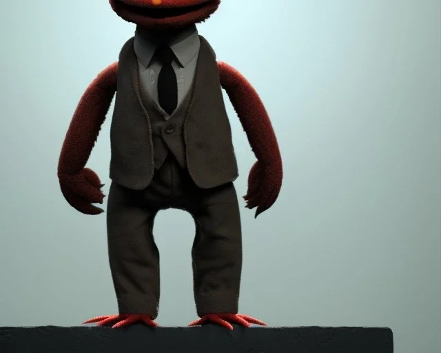 muppet detective standing, realistic photo, concept art, minimal style, smooth, unreal engine 5, god lights, ray tracing, RTX, lumen lighting, ultra detail, volumetric lighting, 3d.