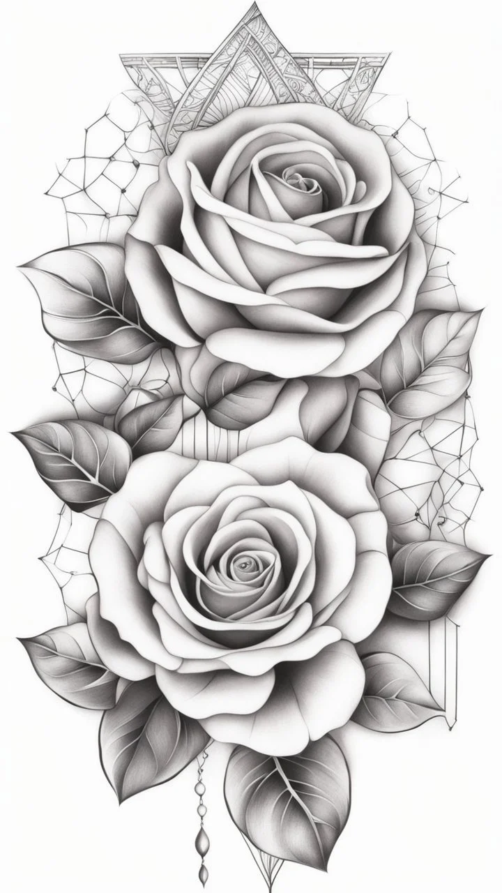 Simple tattoo art, DNA shape, Rose, white background, intricate details, highly detailed, high details, detailed portrait, masterpiece,ultra detailed, ultra quality