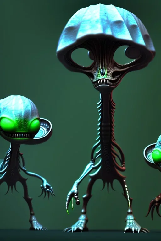 aliens invade clean art NFT, blender 3d