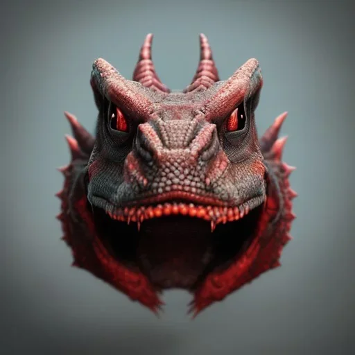 red dragon, dragon portrait, portrair, dragon head, dragon face, big eyes, fangs, dragon with horns, 8k resolution, high-quality, fine-detail, fantasy, incredibly detailed, ultra high resolution, 8k, complex 3d render, cinema 4d