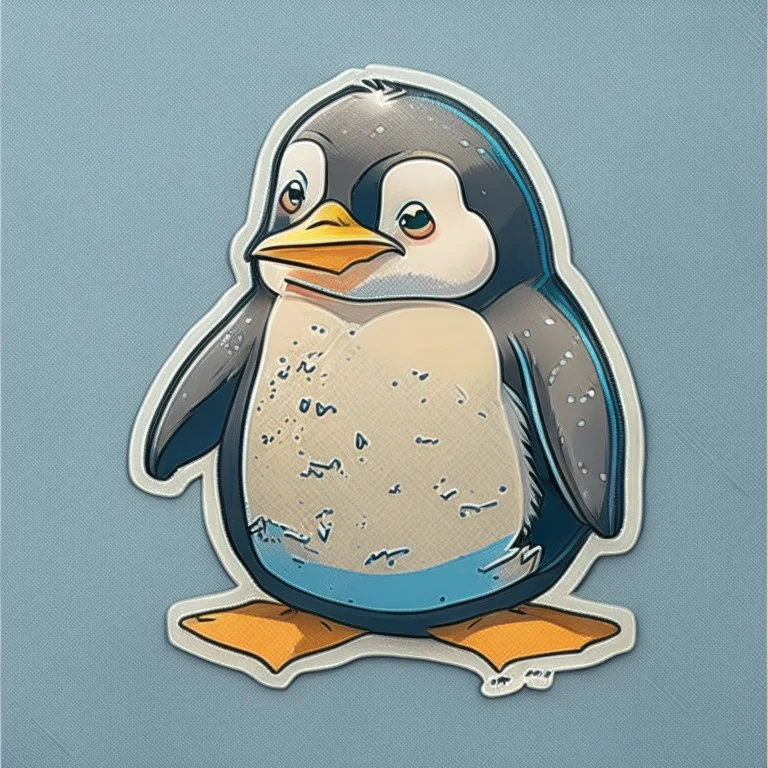 penguin sticker caricature