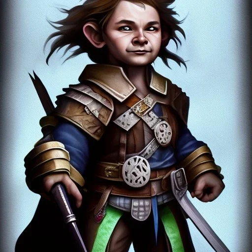 dungeons and dragons, halfling, dark wizard, warlock, portrait, face, watercolour