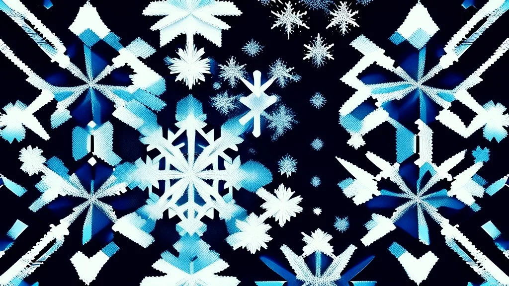 digital glitch pattern snowflake geometric abstraction by per kirkeby