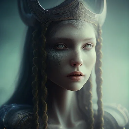 A viking girl as a liquid fluid, hr giger, scary, steam punk, realistic, made in octane, cinematic, ultra-realistic, extremely detailed octane rendering, 8K, VRAY Super Real ar 2:3, dof photorealistic futuristic 50mm lens hard lighting dark gray tintype photograph, realistic lighting, sepia color