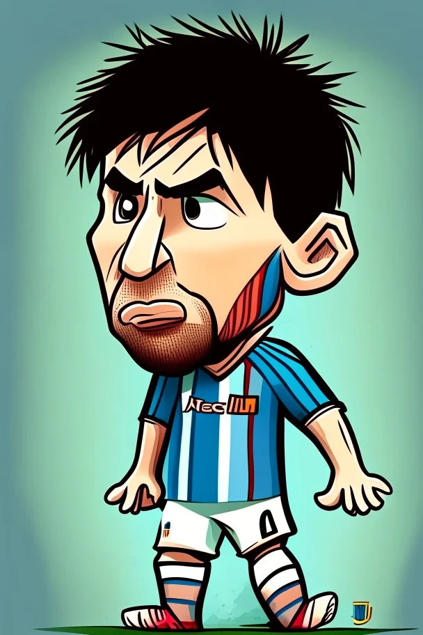 Lionel Messi Footballer cartoon 2d