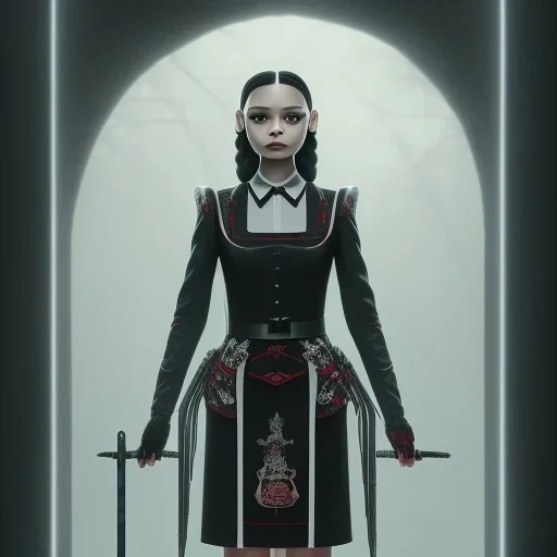 wednesday addams rolünde oynayan jenna ortega netflix