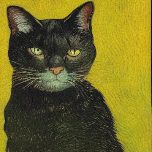 Portrait of a cat by Van Gogh