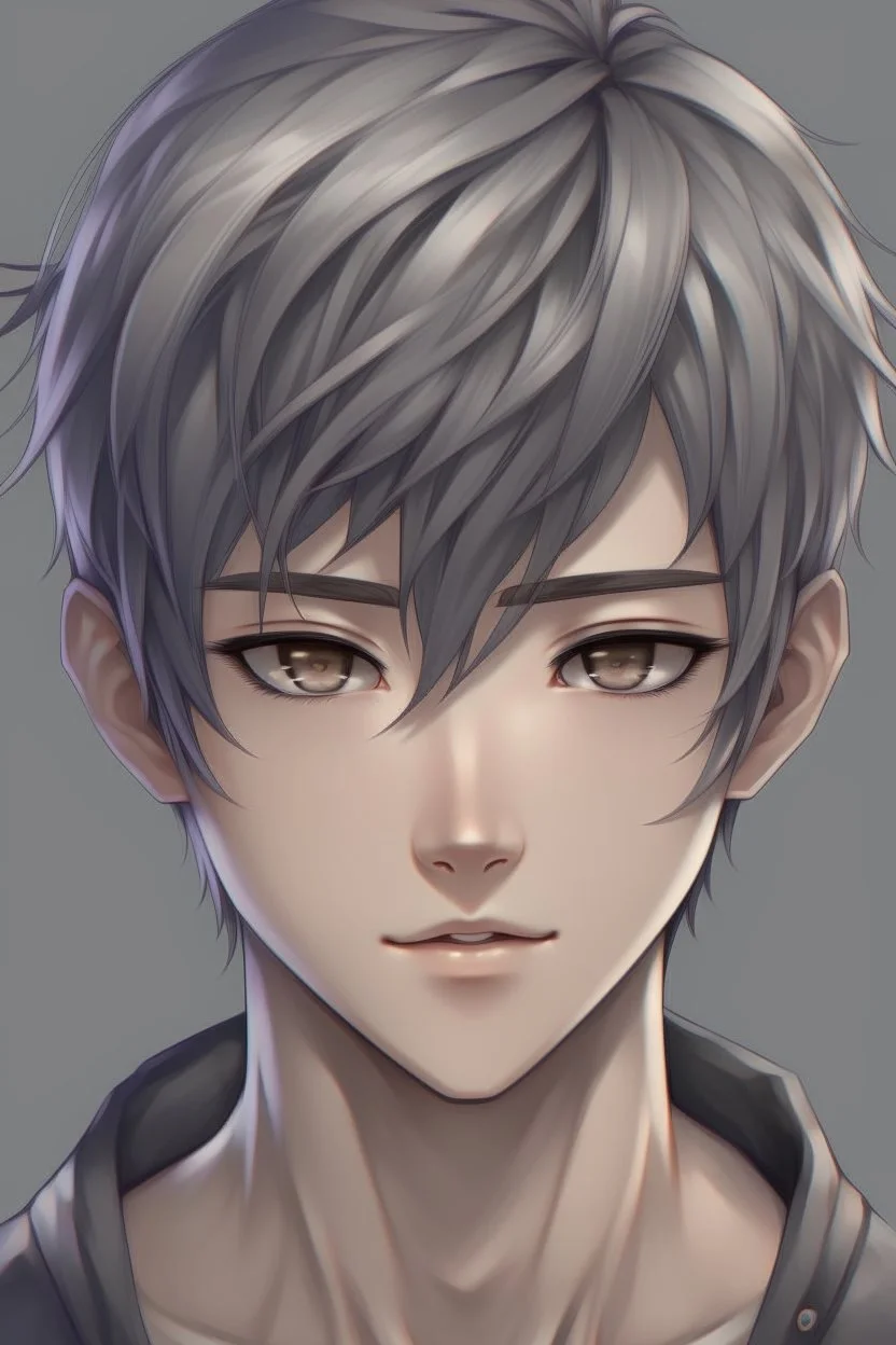 Anime man short hair realistic