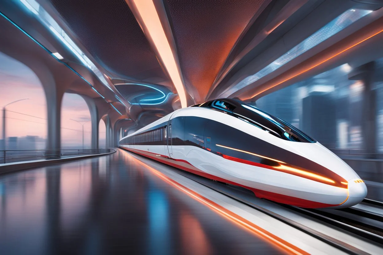 Futuristic Hyper Bullet Train , sci-fi