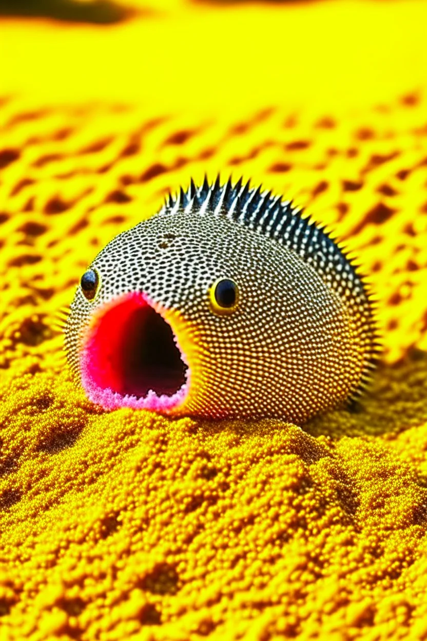 blowfish digging a hole