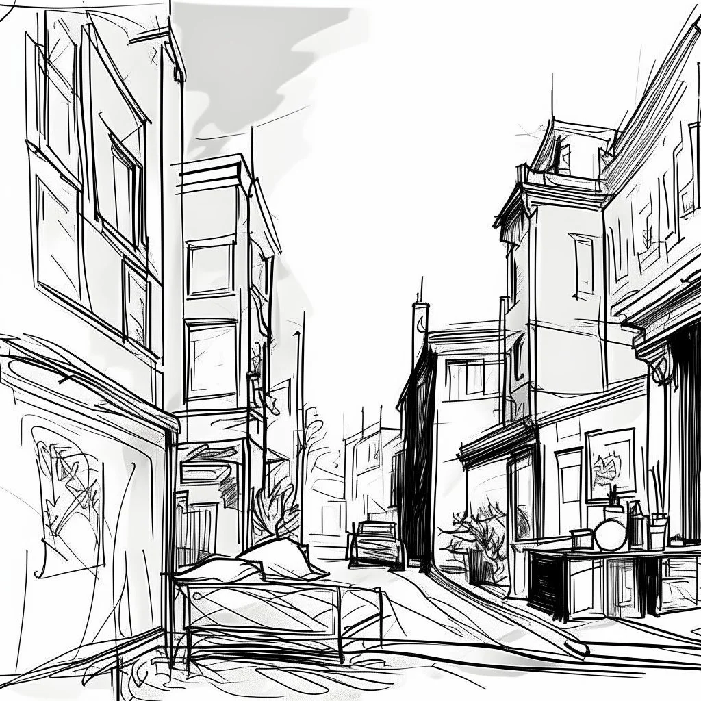 In the style of an urban sketch