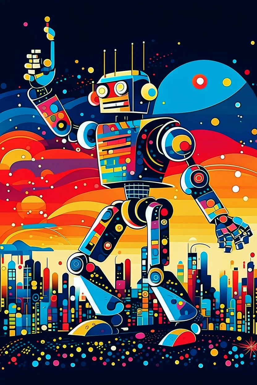 abstract robot dancer electronica music STYLE OF Hiroshi Nagai