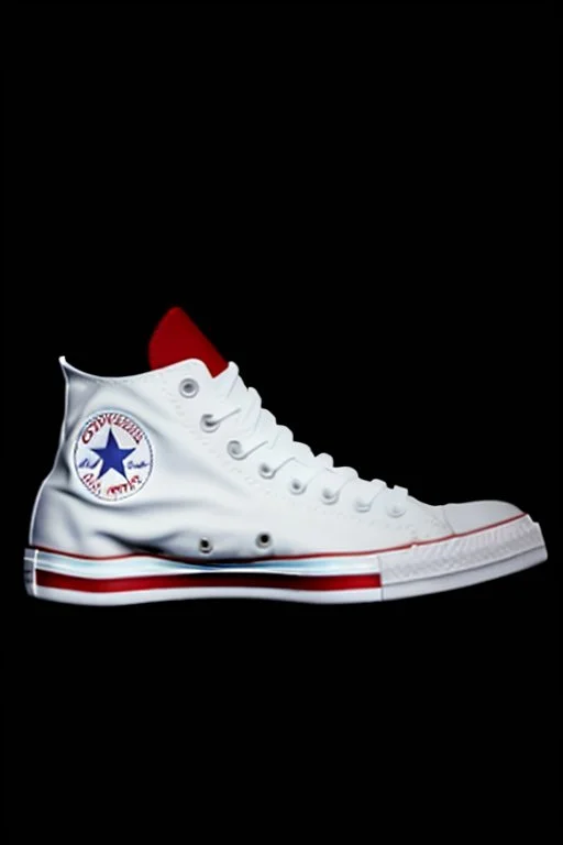 A converse sneaker, covered in the American flag