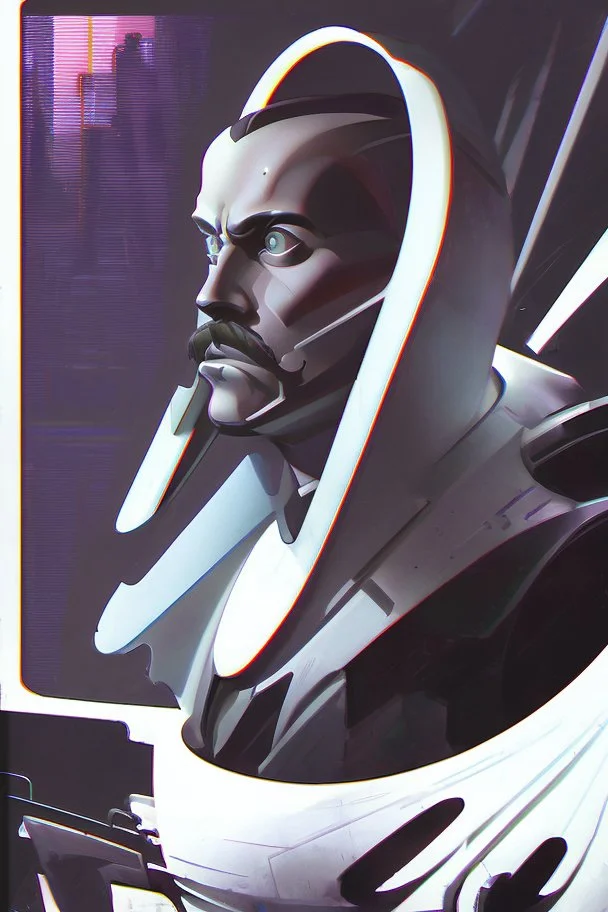 Futuristic, cyberpunk, Friedrich Nietzsche, comic style