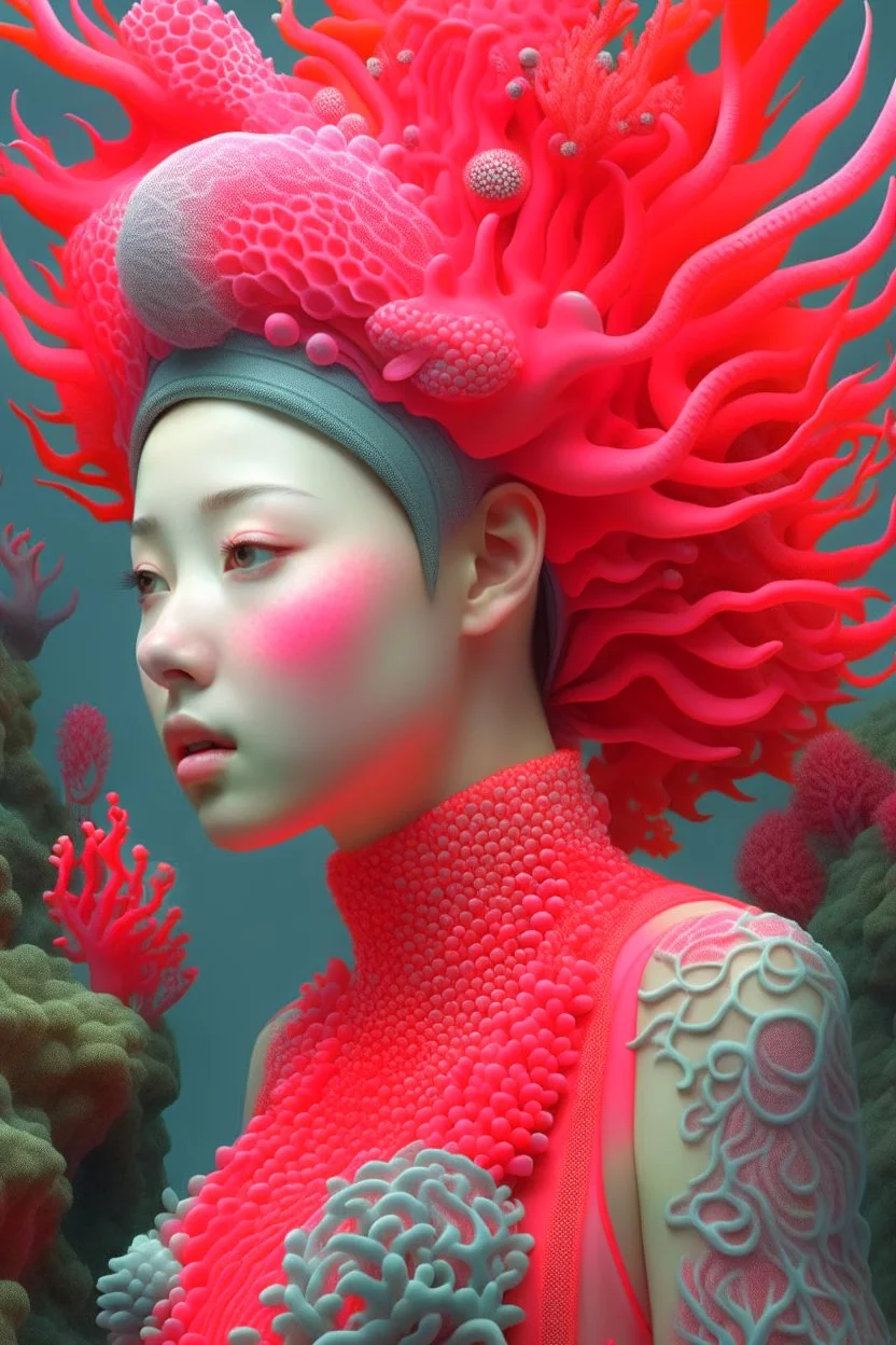 Coral creature , 3d 4k octane render, lifelike, photorealistic, artstation, illustration, smooth, sharp focus, ornate, intricate, complex, highly detailed, digital painting, smooth, art by tom bagshaw, akihiko yosh