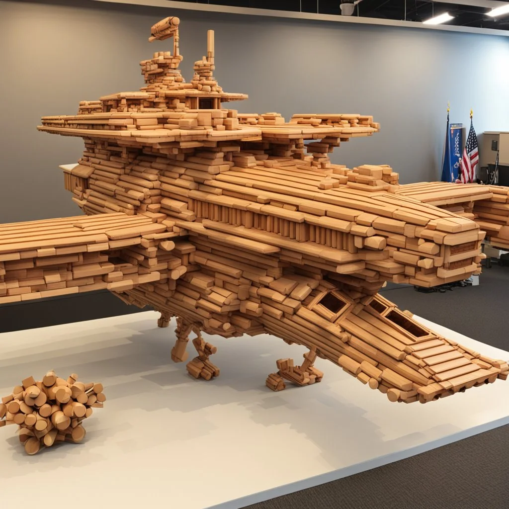 Starship made out of Lincoln logs