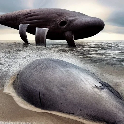 photograph of beautiful sperm whale washed up on shore, face view, lifeless, debris, foamy wave, sand, rock, 8k resolution, high-quality, fine-detail, detailed matte, photography, illustration, digital art, brian froud, howard lyon, selina french, anna dittmann, annie stokes, lisa parker, greg rutowski,