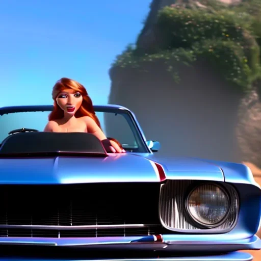 what would Julie Newmar and a 1965 mustang look like combined?