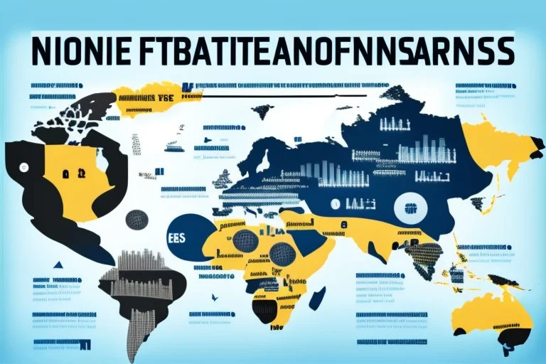 An infographic showing the interconnectedness of global financial markets. flat. without text