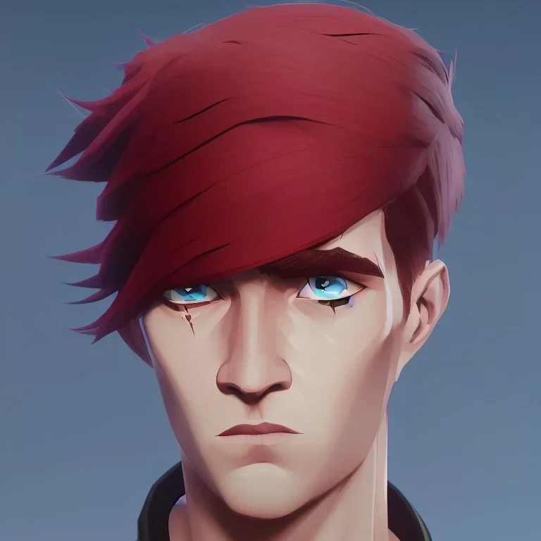 Red haired man with one black and one blue pupil