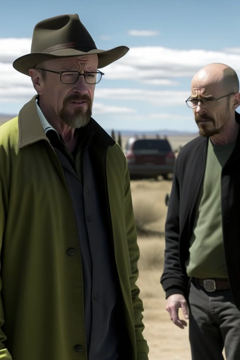 Walter White and Jesse Pinkman in the AMC walking dead universe.