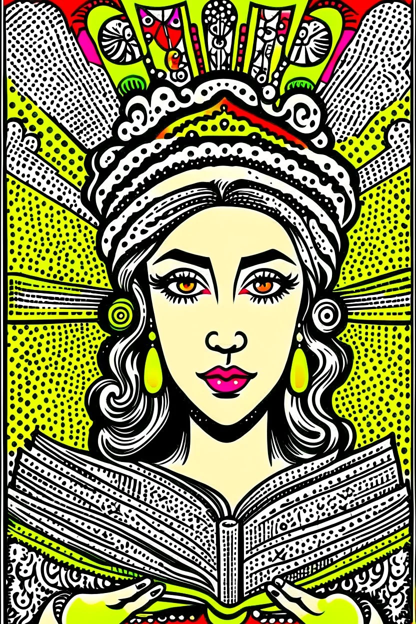 Vintage pop art style, jewish book of life