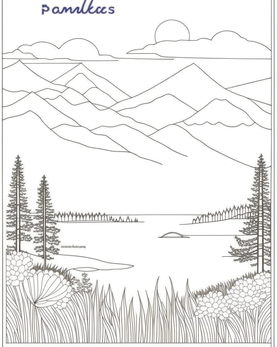 Coloring pages:Calmness and Relaxing Landscapes: Inner Peace