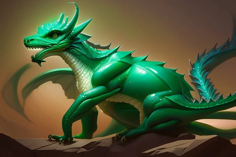 A ultra detailed emerald colored dragon scratching behind its ear 4k high resolution dynamic lighting Greg Rutkowski Alphonse Mucha Artgerm WLOP trending on artstation