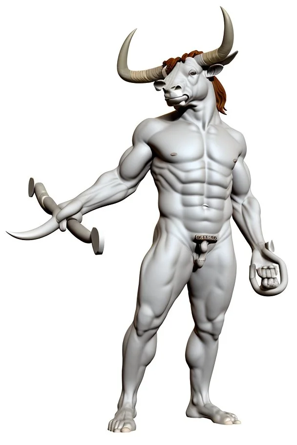 The Minotaur a man with a bull's head