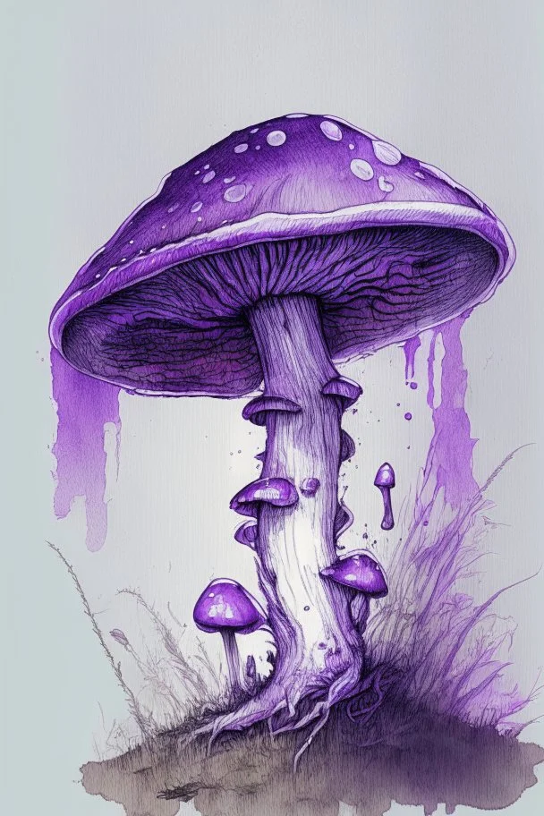 Mushroom purple colored sketch
