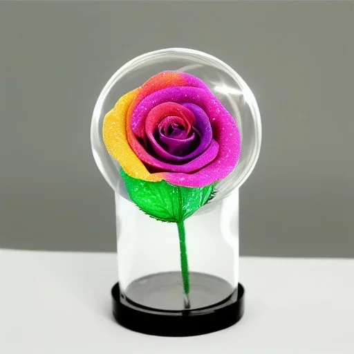 transparent multicolor crystal rose