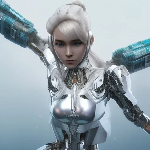 beautiful smooth realistic Japanese robogirl robot body, run, cat aye, extremely sharp detail, finely tuned detail, ultra high definition, 8 k, unreal engine 5, ultra sharp focus, accurate sword wings