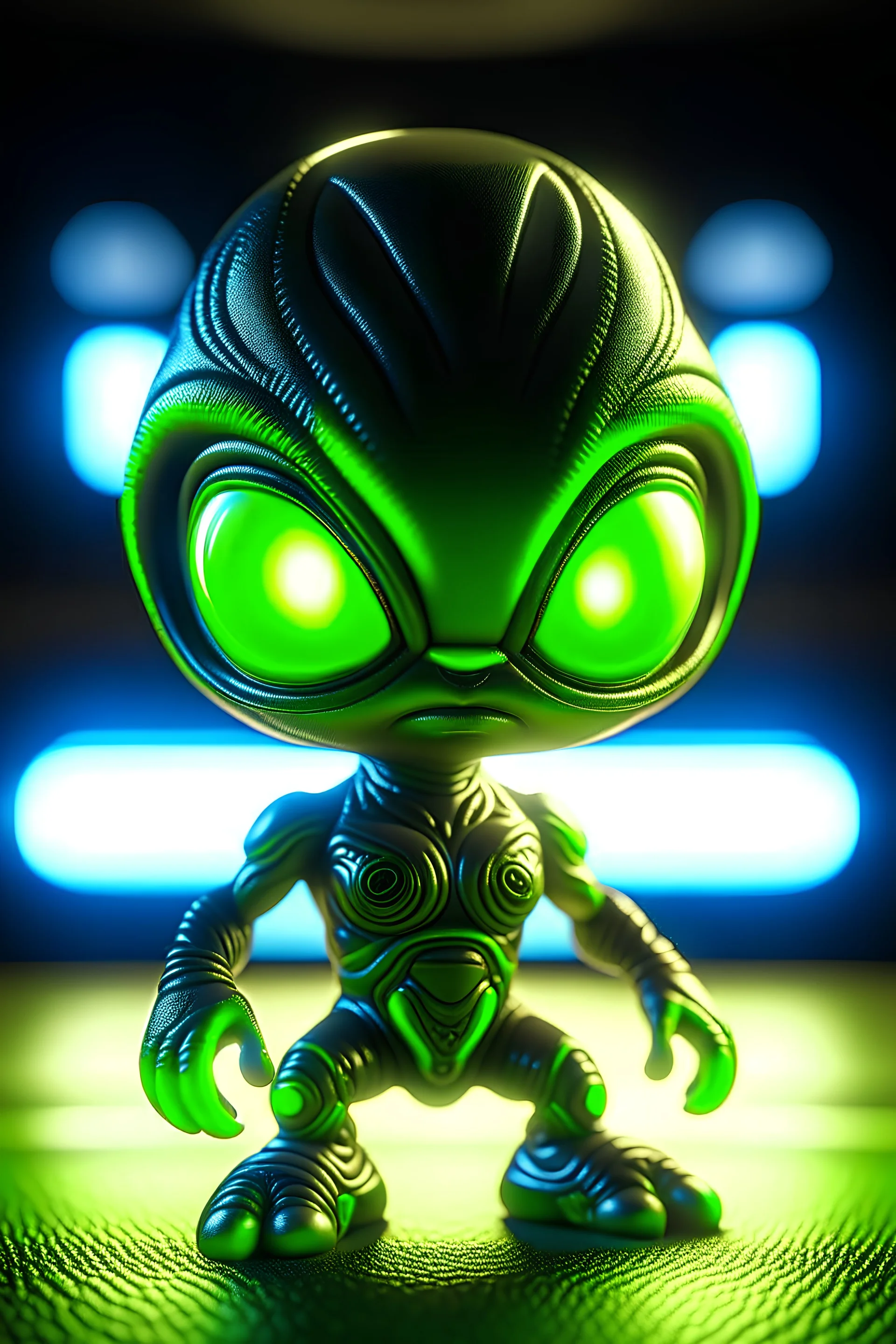 chibi style alien ,3d 4k octane render, smooth, sharp focus, highly detailed, unreal engine 5,