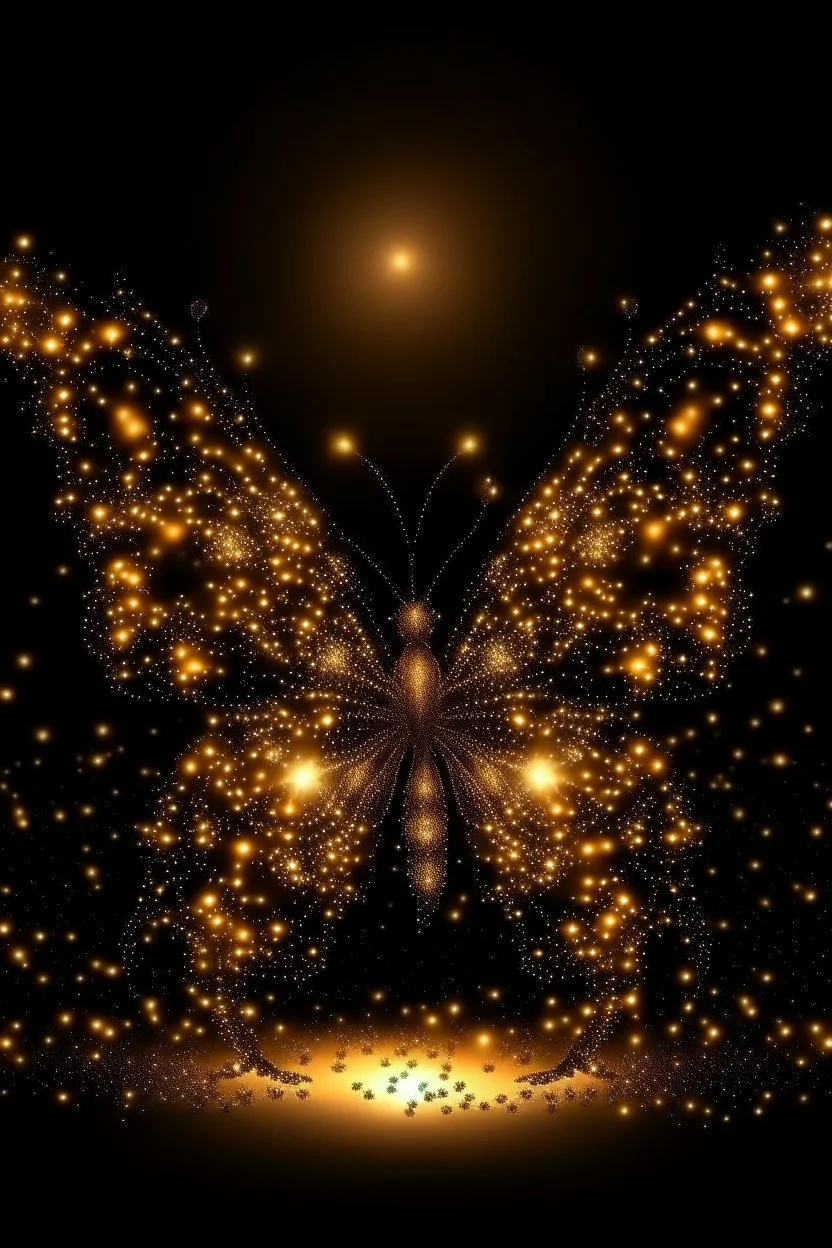 Luminous Light Brown butterfly Light fireworks and manure full of stars