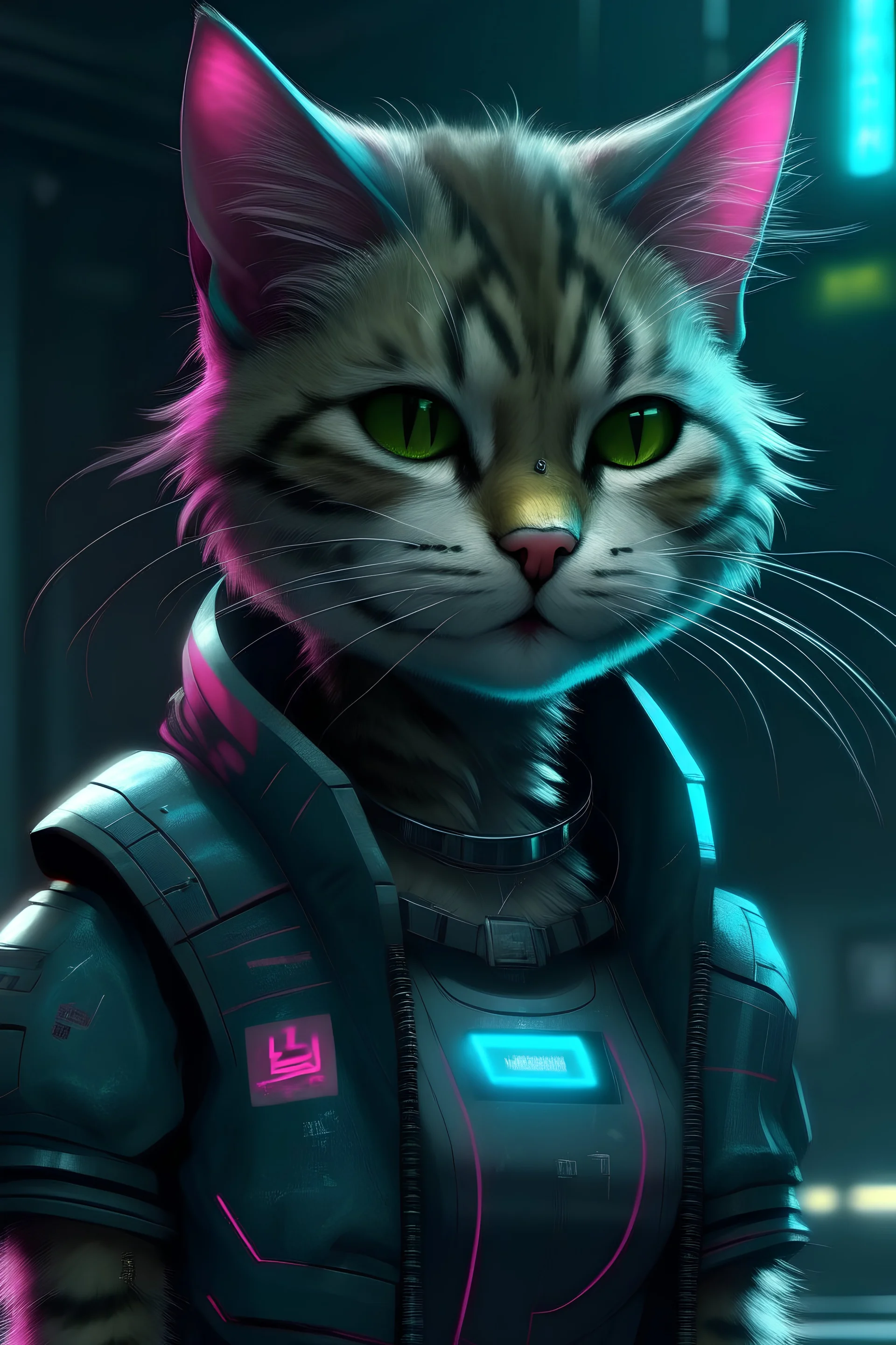 lucy from cyberpunk as a cat