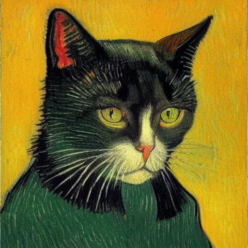 Portrait of a cat by Van Gogh