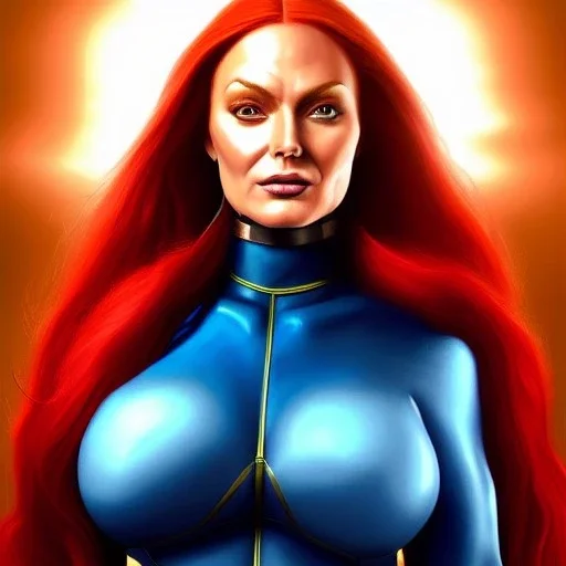 ultra detailed portrait of busty beautiful Jean Grey Xmen , extremely detailed digital painting, extremely detailed face,crystal clear eyes, in the style of robert e howard and pablo oliveira and Ken Kelley and Keith Parkinson ,mystical colors,perfectly centered image, perfect composition, rim light, beautiful lighting,8k, stunning scene, raytracing