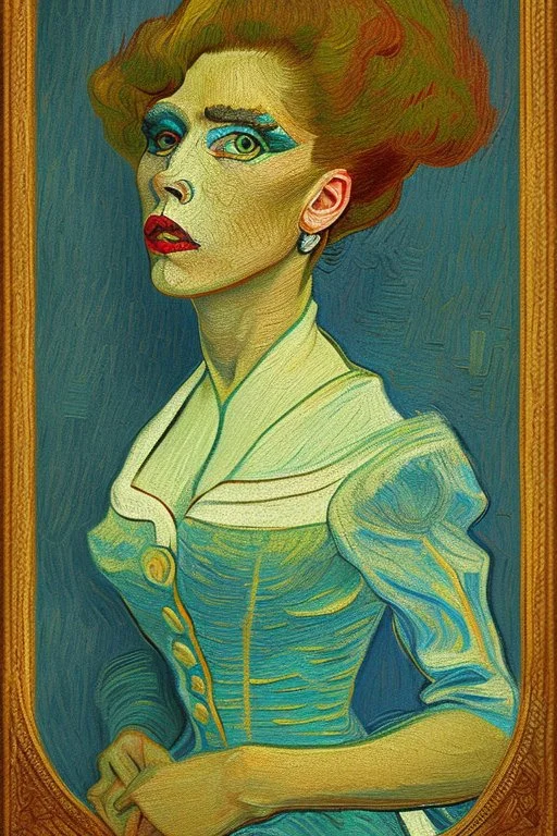 Portrait of a drag queen by Van Gogh