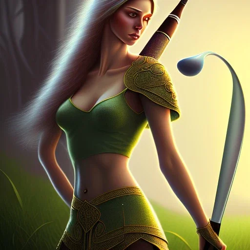 book cover, fantasy art, closeup of elven golf player