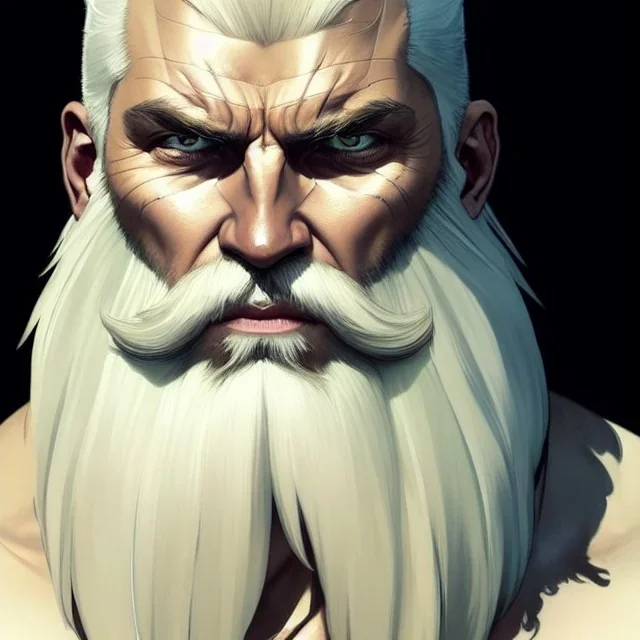 "MIddle aged white human male, with a trimmed but uneven beard, piercing green eyes with slick back hair, head and shoulders portrait, 8k resolution concept art portrait by Greg Rutkowski, Artgerm, WLOP, Alphonse Mucha dynamic lighting hyperdetailed intricately detailed Splash art trending on Artstation triadic colors Unreal Engine 5 volumetric lighting Splash art fantasy realistic digital art, blizzard entertainment, trending on artstation, award winning fantasy art"