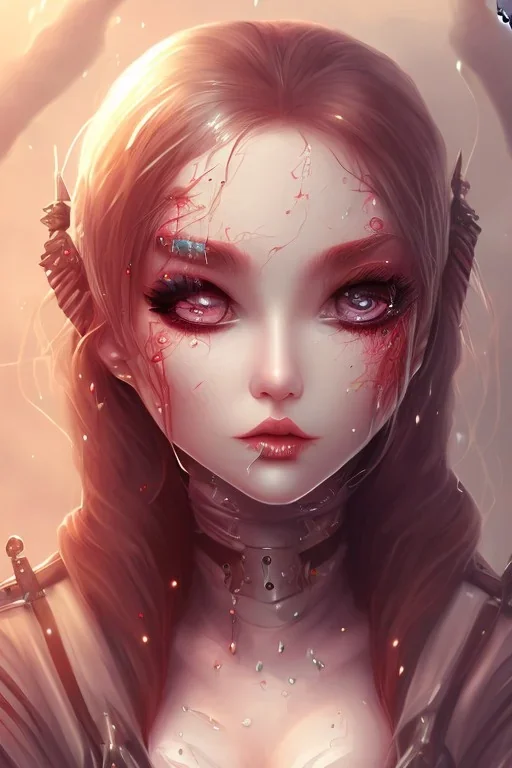 cry blood piercing girl cute