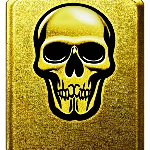 Иконка с золотым черепком на белом фоне