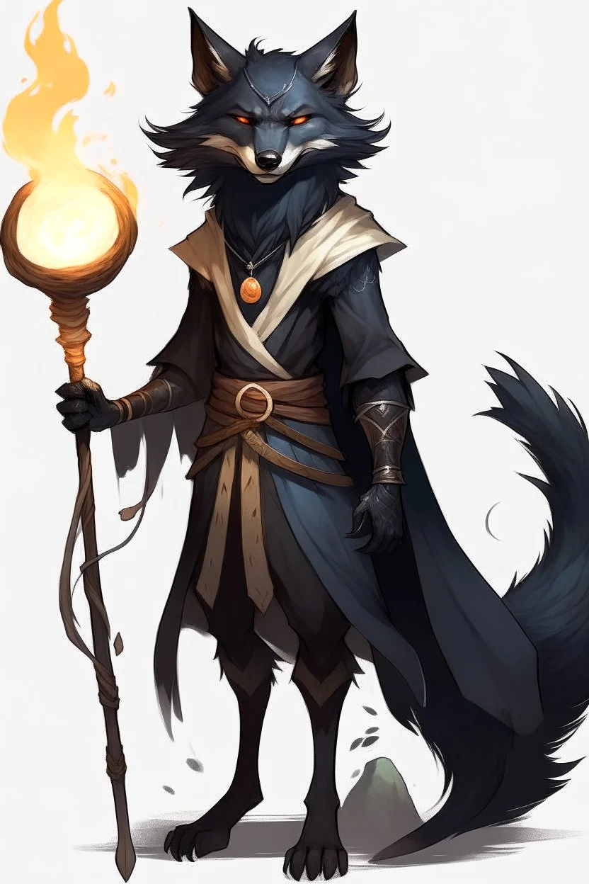 black fox of nine tails humanoid wild magic sorcerer dnd