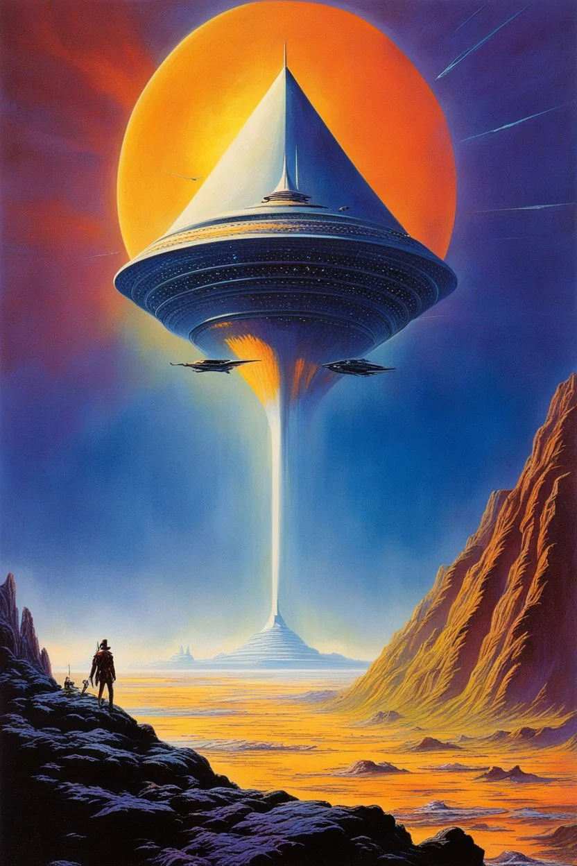 Bruce Pennington’s 1974 cover art for “Beyond This Horizon,” by Robert Heinlein