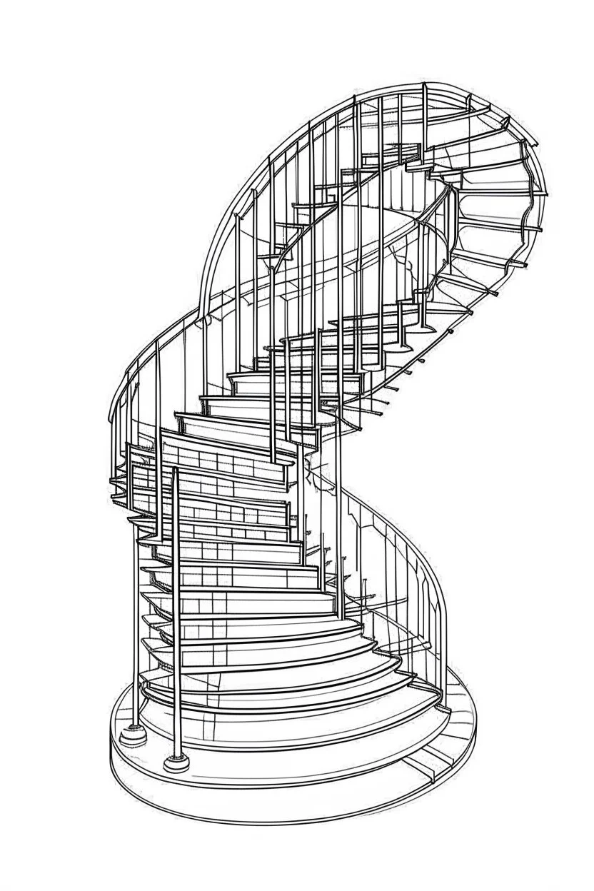 Outline art for coloring page OF SLINKY TOY ON STAIRS, coloring page, white background, Sketch style, only use outline, clean line art, white background, no shadows, no shading, no color, clear