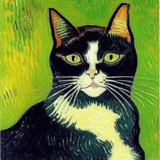 Portrait of a cat by Van Gogh