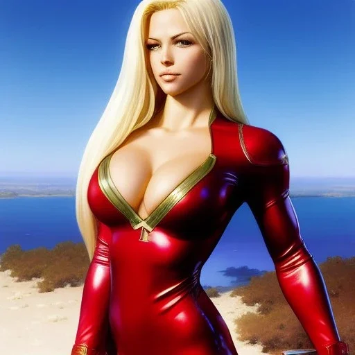 fullbody portrait of 'beautiful blonde Sexy busty naked cammy(street fighter)'Body side-on, face to the camera,wearing skintight latex bikini suit,hyperrealistic skin,Hyperrealistic crystal clear eyes,painting by gaston bussiere, greg rutkowski, yoji shinkawa, yoshitaka amano, tsutomu nihei, donato giancola, tim hildebrandt, oil on canvas, cinematic composition, extreme detail,((fit full head inside picture)),32k