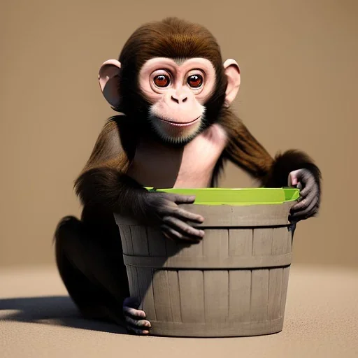 a monkey in a barrel