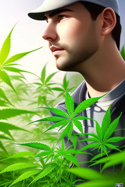 Cannabis farmer, highly detailed close up shot, 8k, HDR, clear picture, highly detailed, high resolution