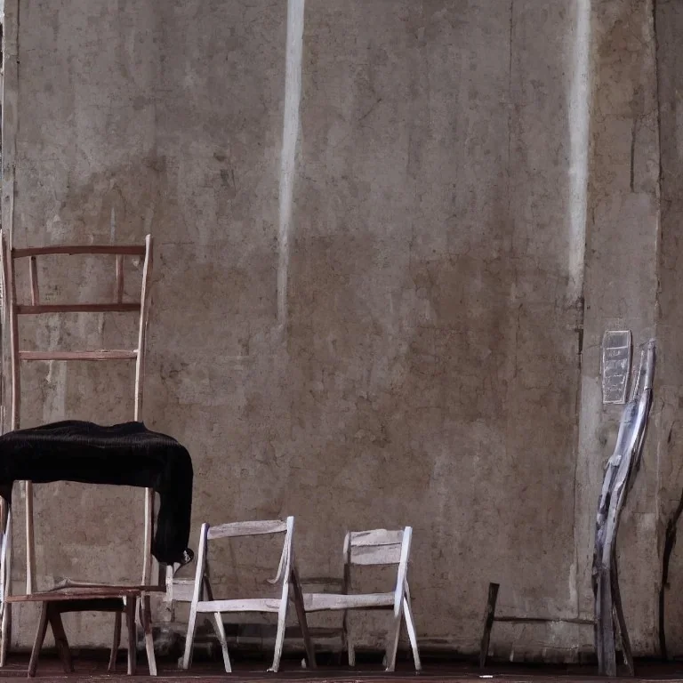 a chair on stage